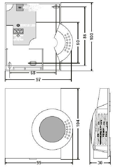 C7110A1010房间空气质量传感器尺寸图