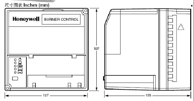 EC7810主控制器的尺寸图