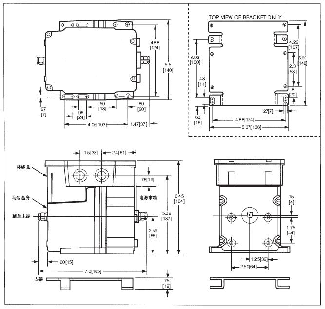 M7284A系列电动执行器尺寸图