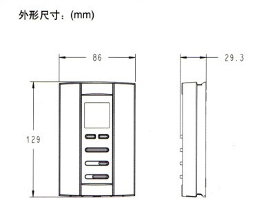 T6812DP08液晶面板温控器尺寸图