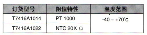 T7416A室外温度传感器订货型号